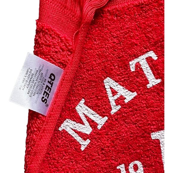 NEW Matt Rife HAND TOWEL Golf Cloth 100% Cotton 11x17 I Regret Nothing Red White - Picture 2 of 3